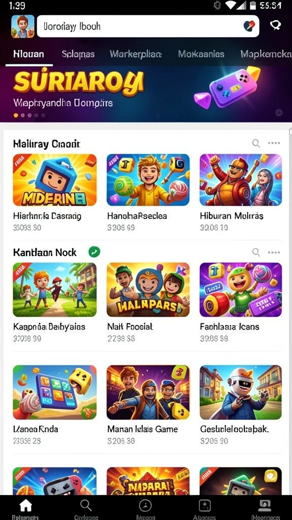 Screenshot aplikasi menunjukkan antarmuka yang menarik dan user-friendly.