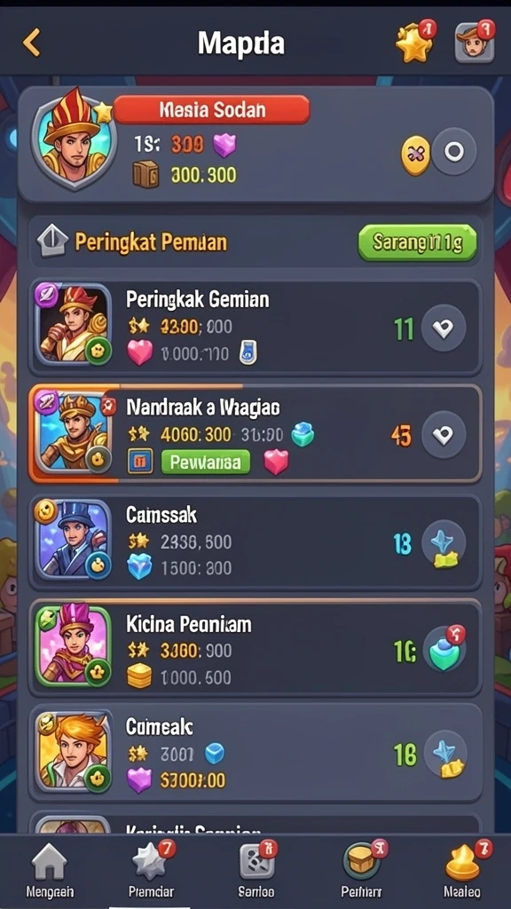 Beragam permainan seru dalam satu aplikasi.
