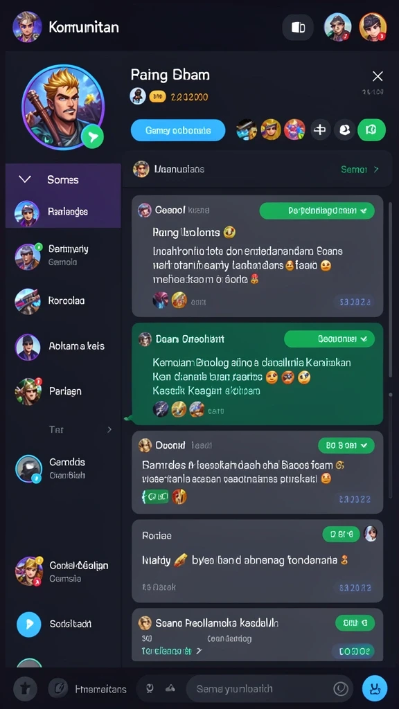 Memperlihatkan interaksi antar pemain dalam komunitas.