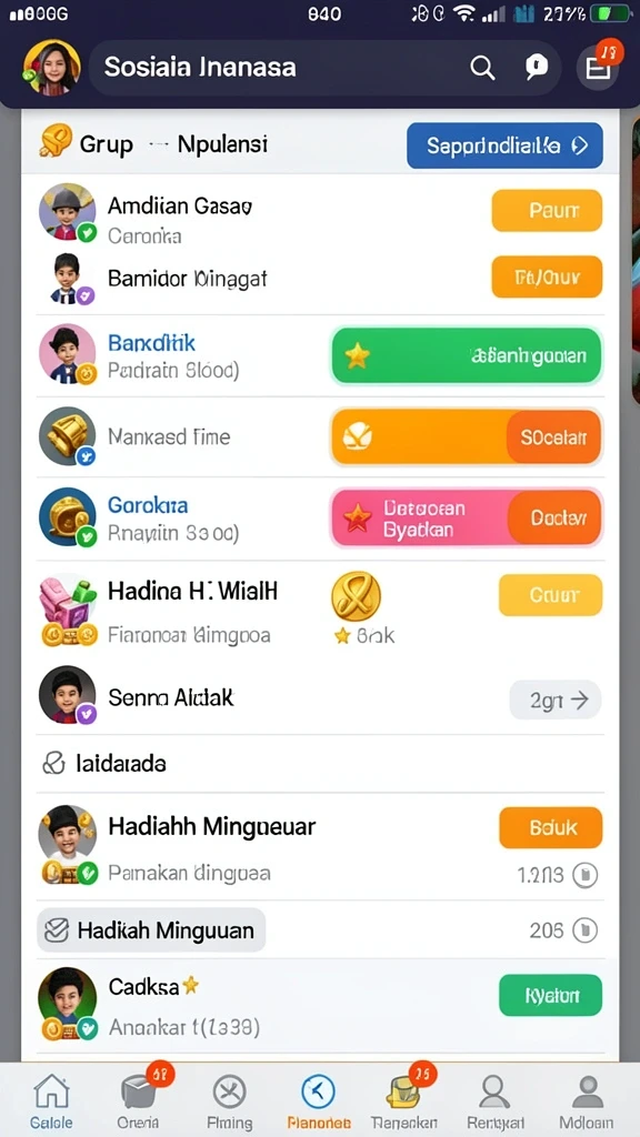 Sistem reward yang memotivasi pemain berprestasi.