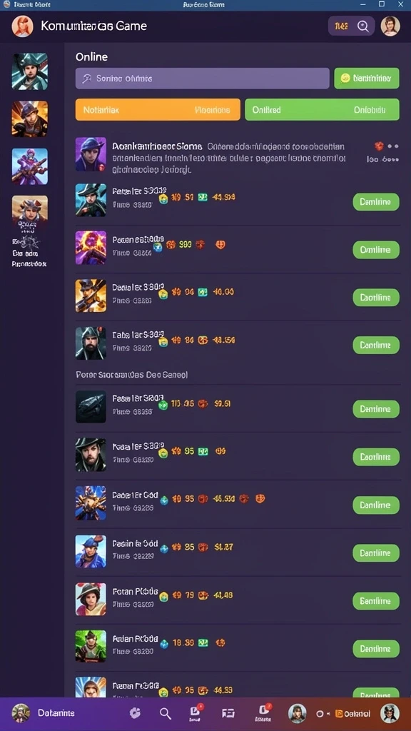 Menu permainan yang beragam dan mudah diakses.