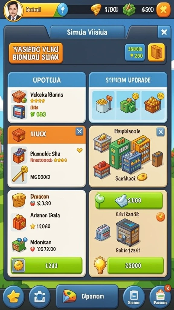 Level permainan yang penuh tantangan dan keseruan.