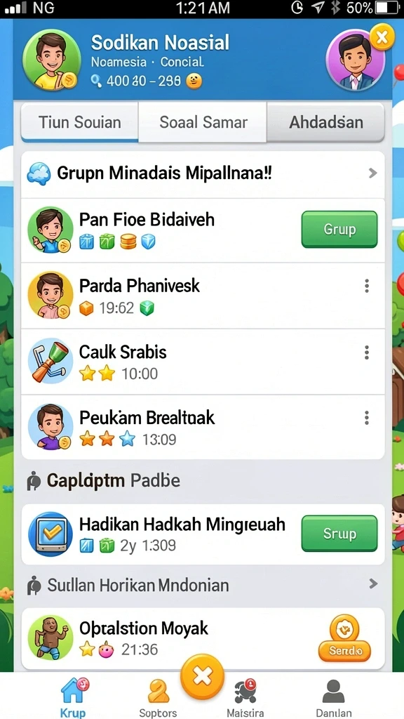 Screenshot menunjukkan antarmuka utama aplikasi RP888 yang menarik.