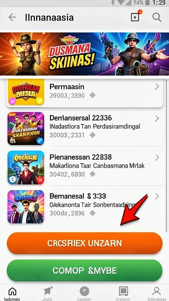 Momen pertarungan seru melawan musuh kuat.